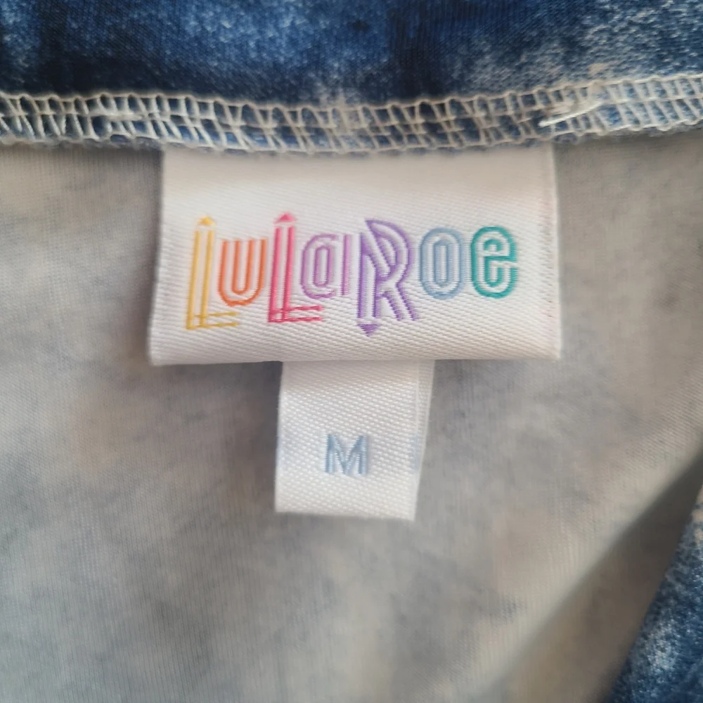 Blue Tie Dye LuLaRoe Azure A-line Skirt, Size Medium - Picture 5 of 6